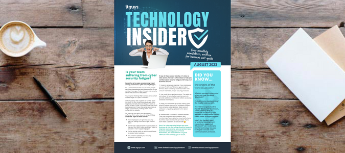 ITGUYS Tech Insider August 23 | Cyber Security | Managed IT Services from ITGUYS | London-Based IT Company
